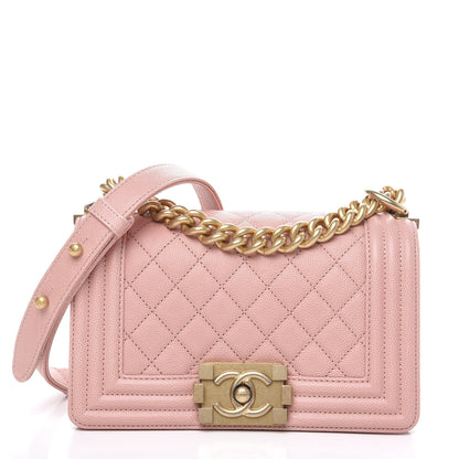 Chanel Caviar Quilted Small Boy Flap Light Pink 1 of 10