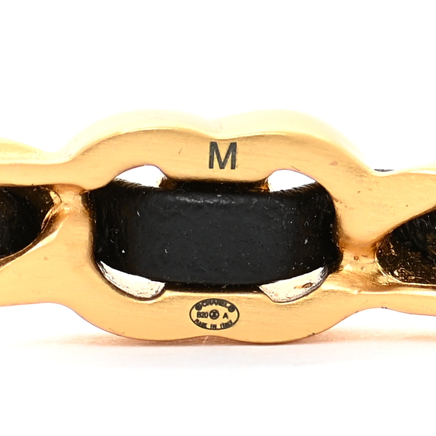 Lambskin Crystal CC Cuff Bracelet Black Gold