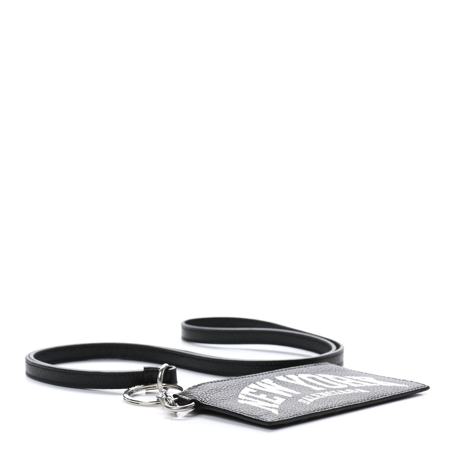 Grained Calfskin Cities New York Long Coin Card Holder Black White