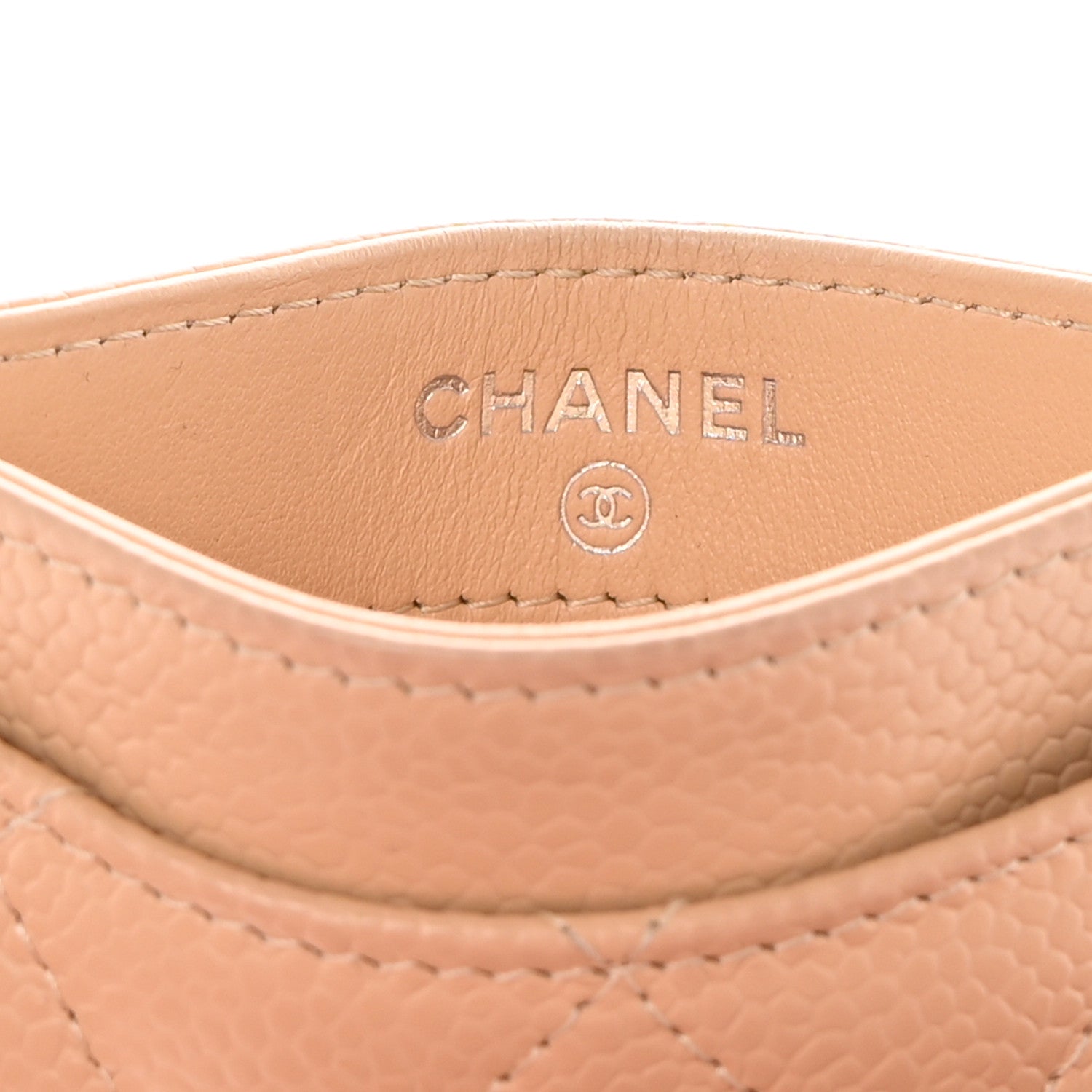 Chanel Caviar Quilted Card Holder Beige 6 of 9