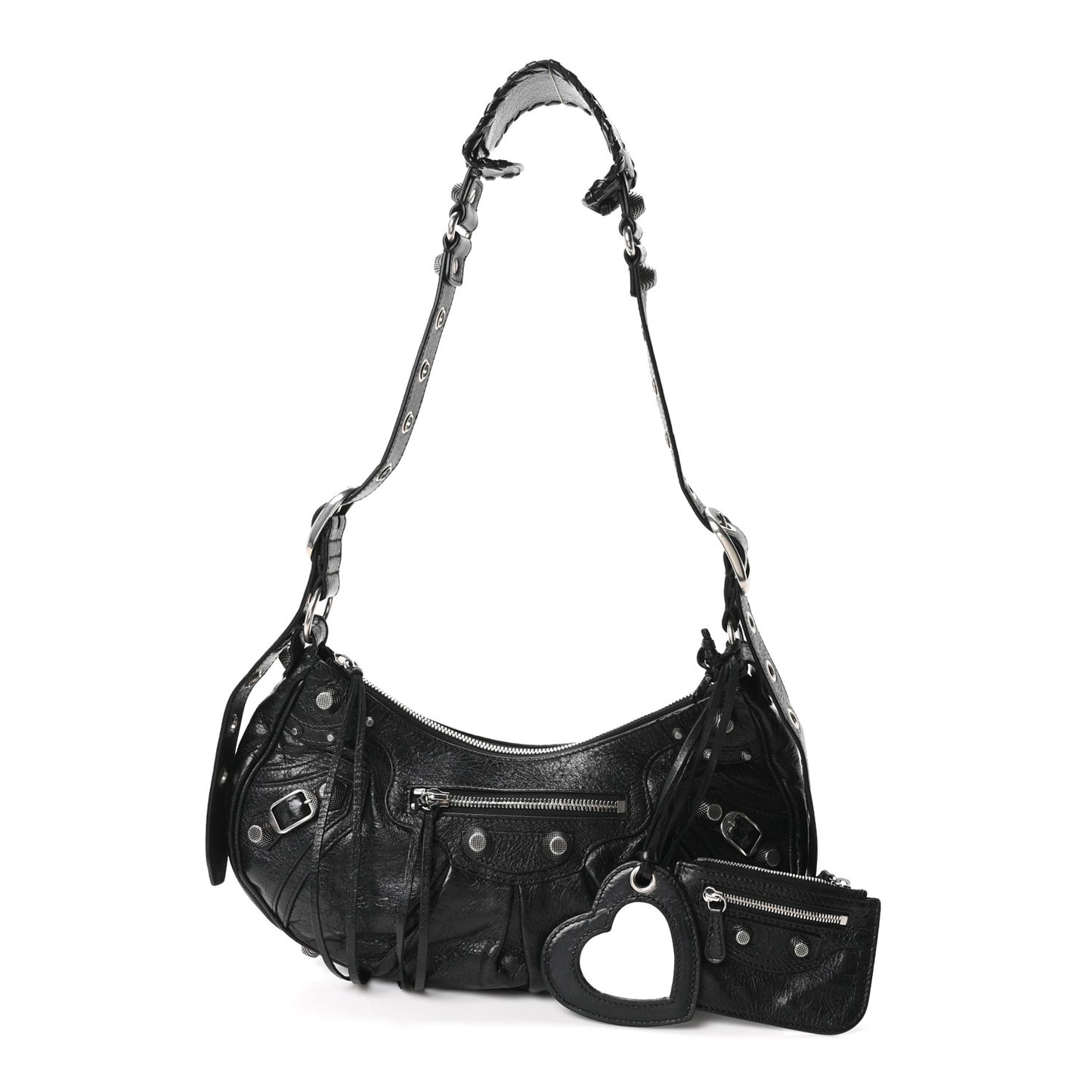 Agneau Arena Small Le Cagole Shoulder Bag Black