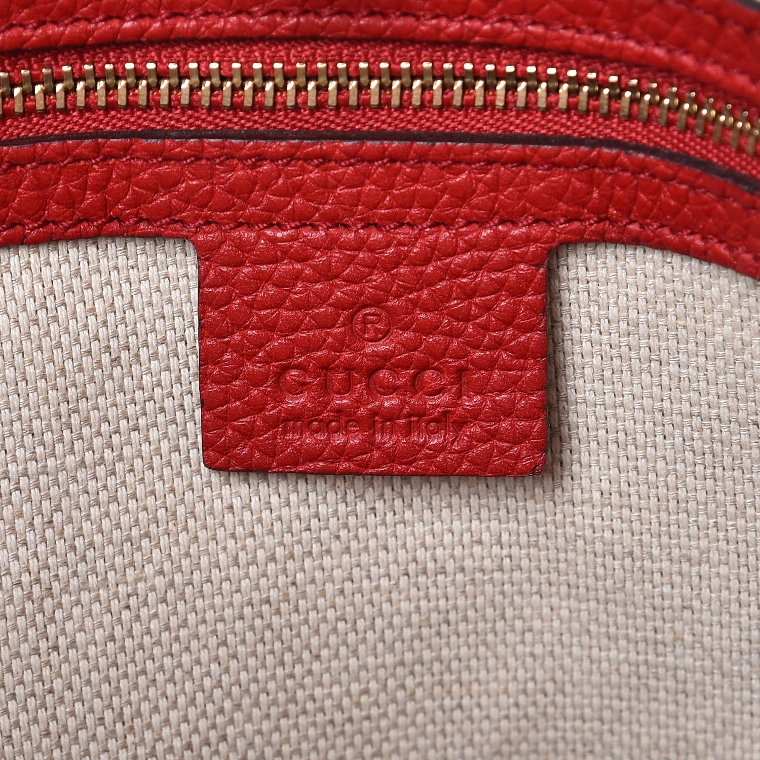 Gucci Pebbled Calfskin Medium Soho Chain Shoulder Bag Tabasco Red 6 of 9