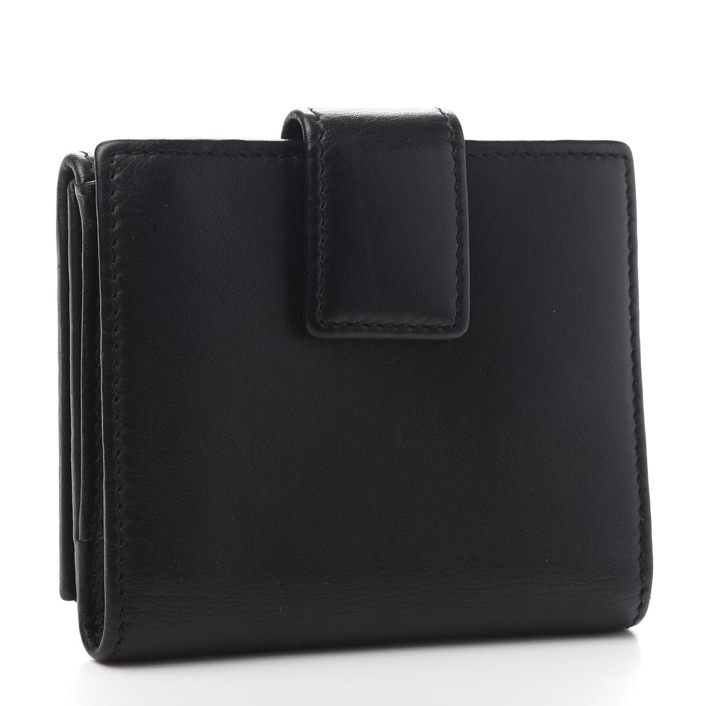 Calfskin Swarovski Crystal Mini GG Sparkling French Flap Wallet Black