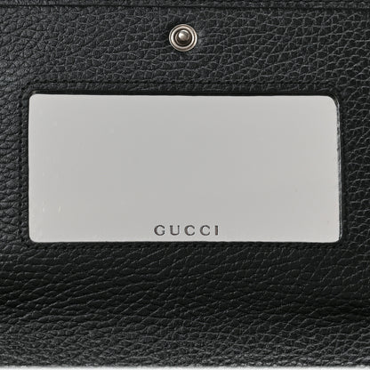 Gucci Dollar Calfskin Enamel Monochrome Mini GG Marmont Chain Wallet Black 7 of 9