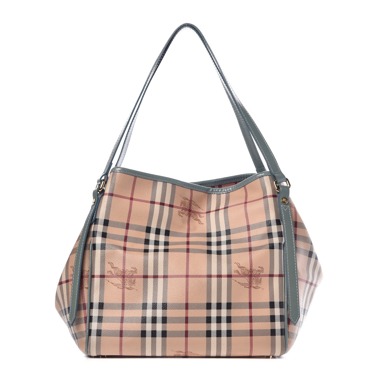 Burberry Haymarket Check Small Canterbury Tote Eucalyptus Grey 1 of 14
