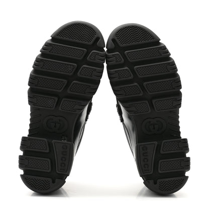 Gucci Magnum Calfskin Nappa Samoa Womens Horsebit Platform Chunky Lug Sole 40mm Loafers 39.5 Black 5 of 7
