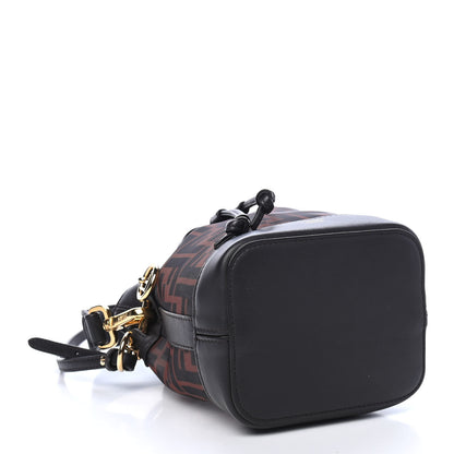 Fendi Mesh Vitello Grace F is Fendi FF 1974 Mini Mon Tresor Bucket Bag Marrone Black Ebano 4 of 9