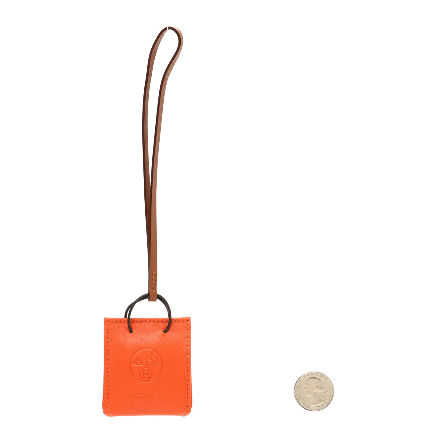 Milo Lambskin Swift Shopping Bag Charm Feu Gold
