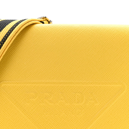 Prada Saffiano Cuir Triangle Logo Embossed Flap Crossbody Sole 8 of 11