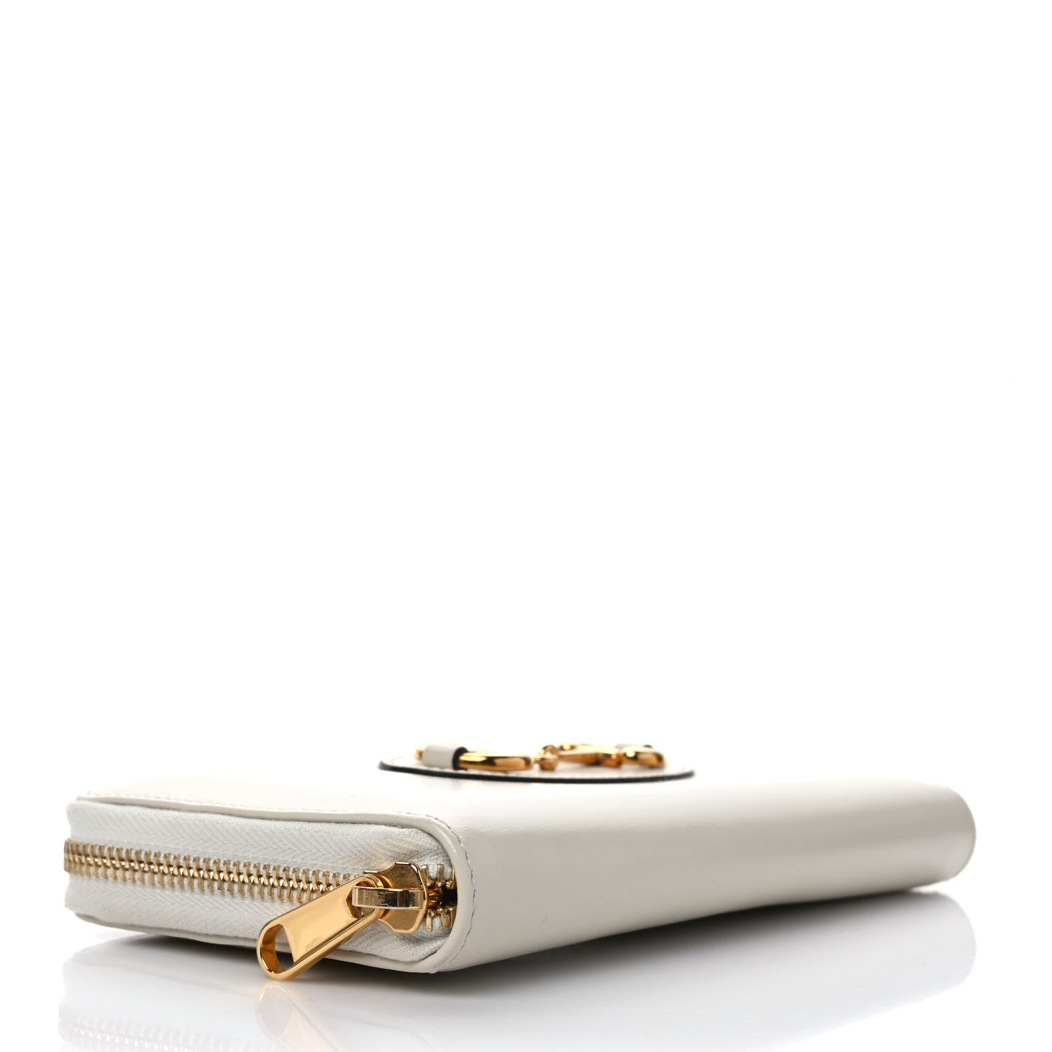 Gucci Boarded Plutone Calfskin Horsebit 1955 Zip Around Wallet Mystic White 4 of 7