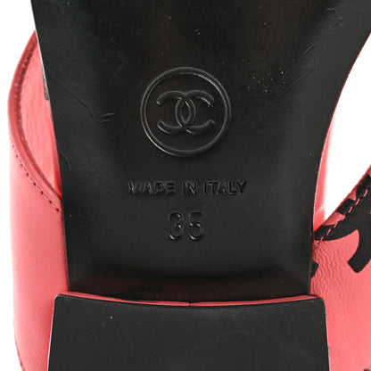 Chanel Lambskin Printed CC Thong Sandals 35 Pink Black 8 of 10