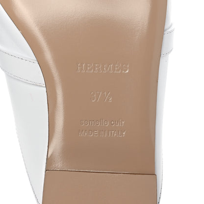 Hermes Calfskin Oz Mules 37.5 White 6 of 9