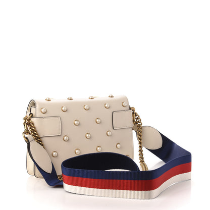 Gucci Nappa Pearl Studded Mini Queen Margaret Broadway Shoulder Bag Mystic White 4 of 12