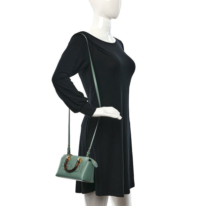 Fendi Vitello King Plexiglass Logo Embossed Mini By The Way Top Handle Boston Bag Menta 2 of 8