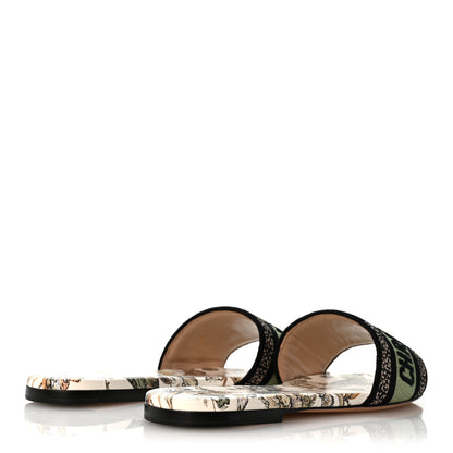 Christian Dior Canvas Embroidered Butterfly Dway Mules Slide Sandals 39.5 Green 5 of 10