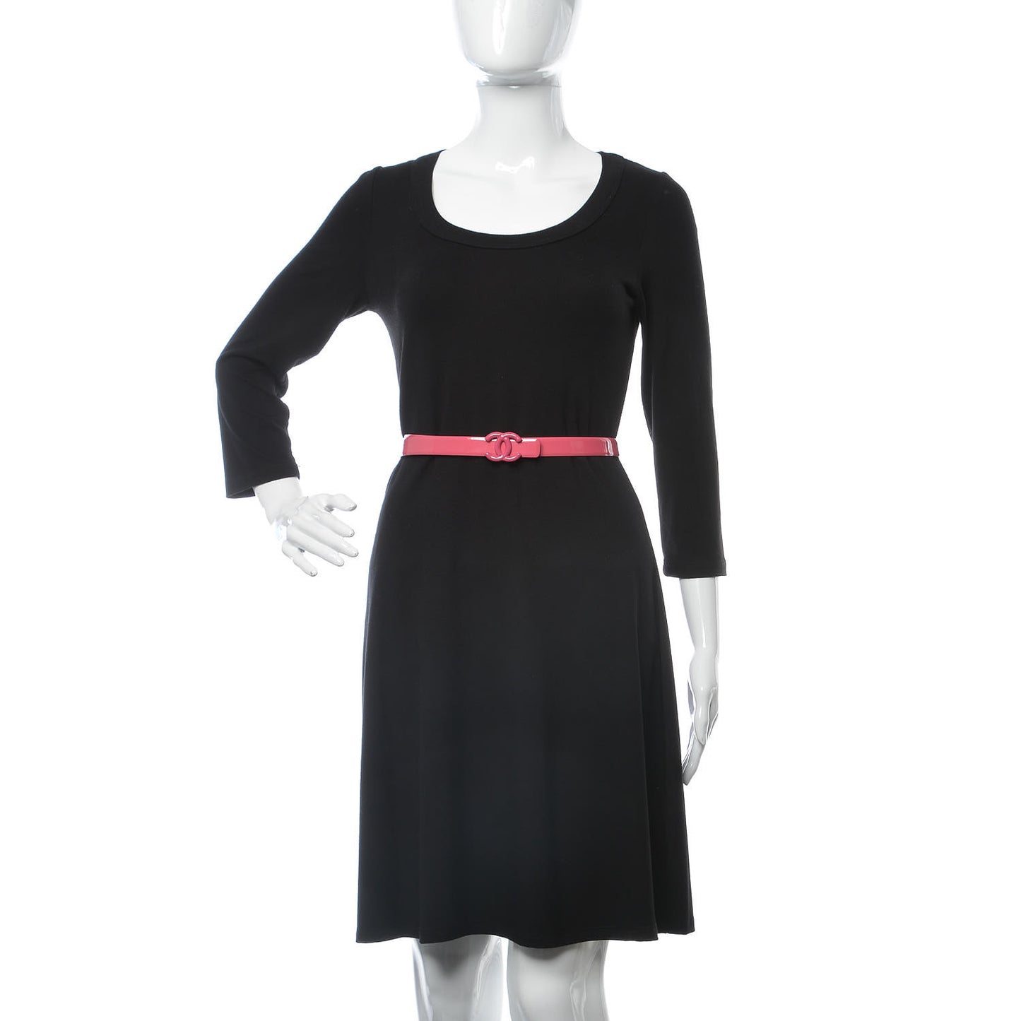 Patent CC Logo Skinny Belt 85 34 Pink