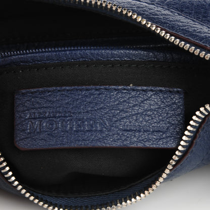 Alexander McQueen Pebbled Leather Small De Manta Clutch Navy 6 of 7
