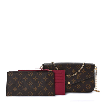 Louis Vuitton Monogram Pochette Felicie Chain Wallet Fuchsia 1 of 9