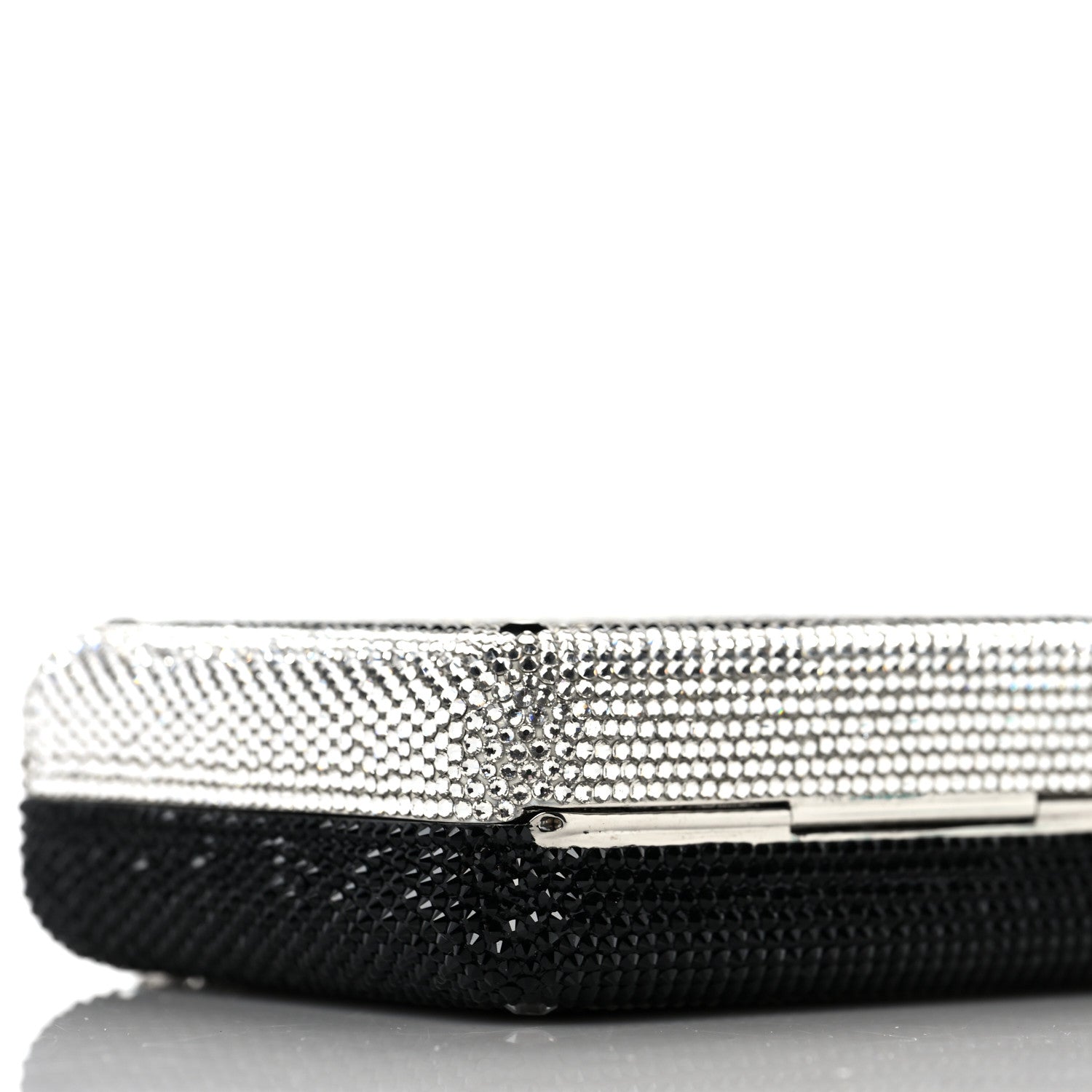 Judith Leiber Crystal Bespoke Slim Slide Clutch Black Silver 7 of 8