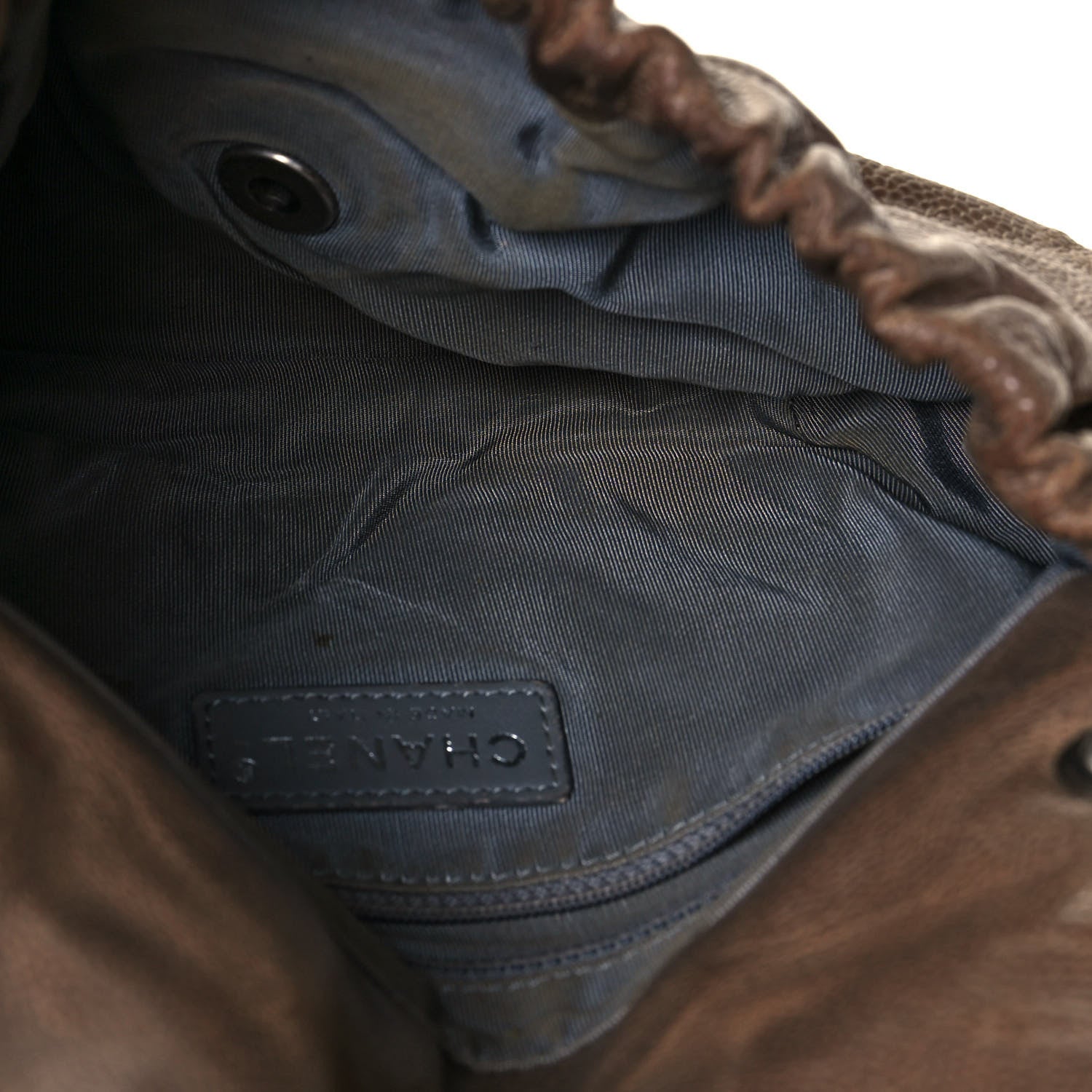 Chanel Caviar Quilted Medium Elastic Flap Brown 5 of 14