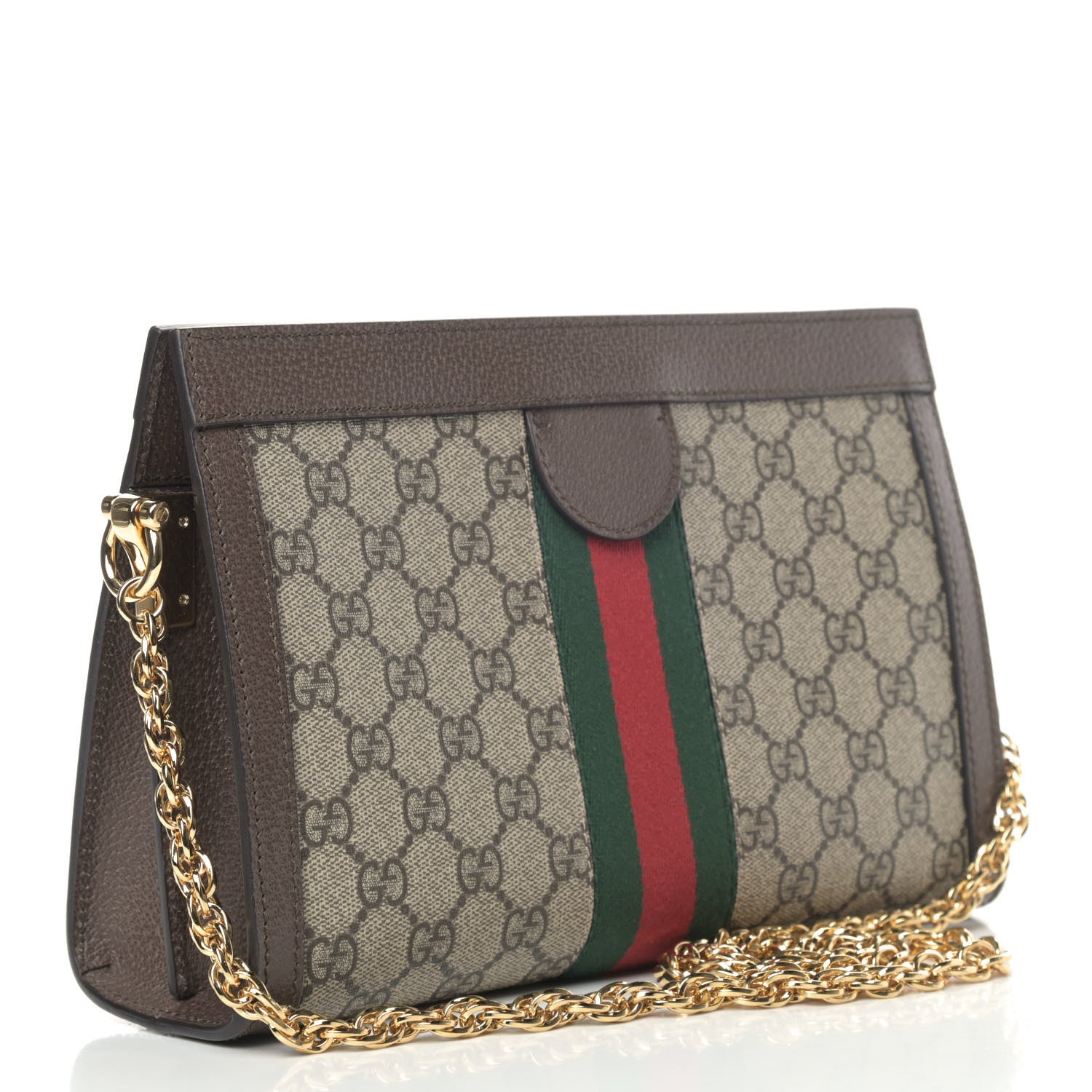 Gucci GG Supreme Monogram Web Small Ophidia Chain Shoulder Bag Brown 2 of 4