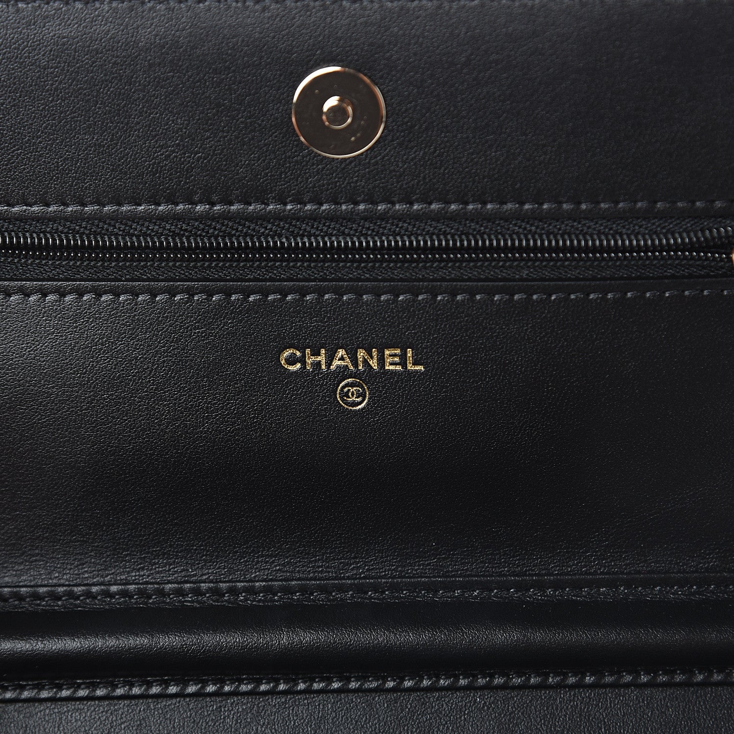 Chanel Tweed Quilted Wallet On Chain WOC Black Ecru White 5 of 10