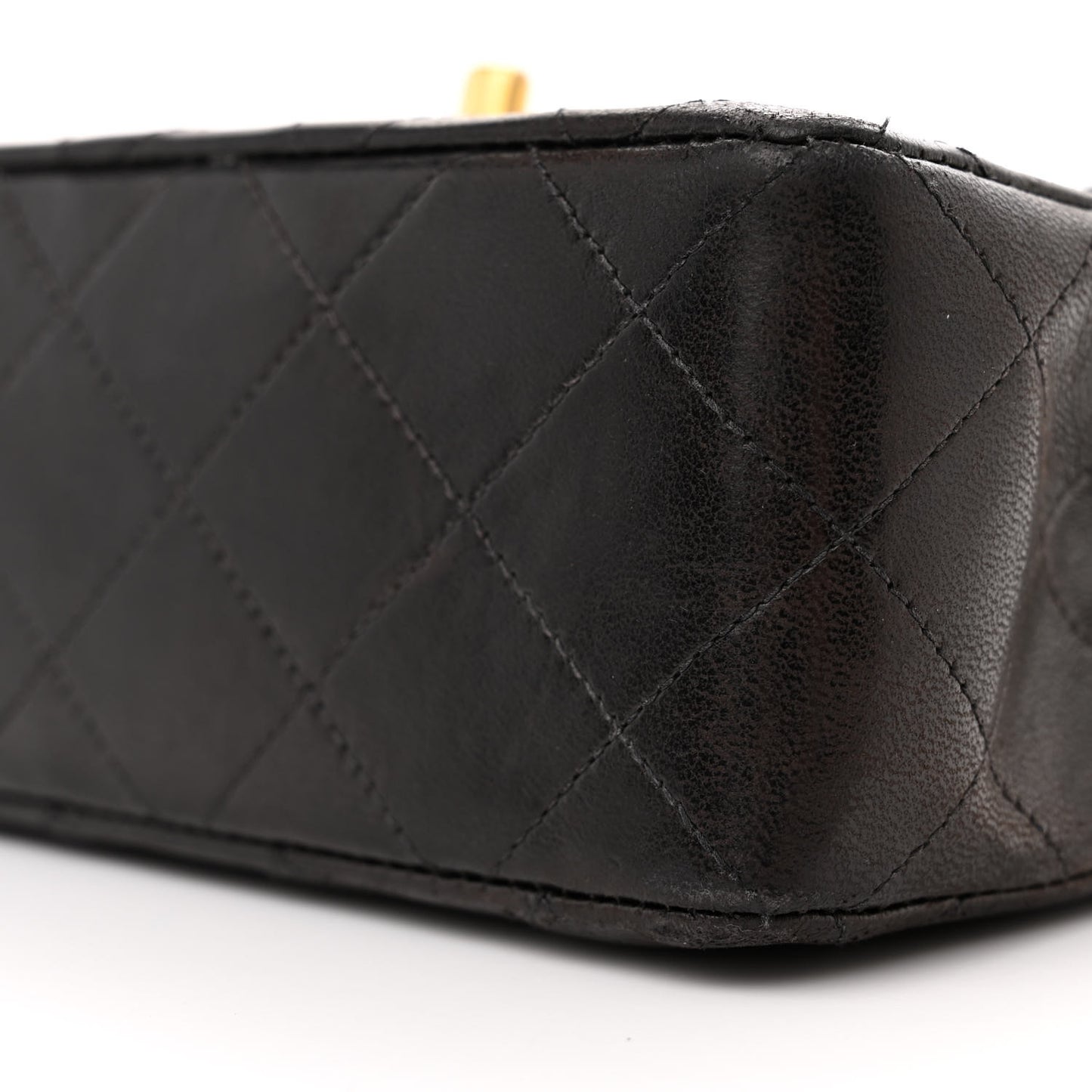 Lambskin Quilted Mini Square Flap Bag Black
