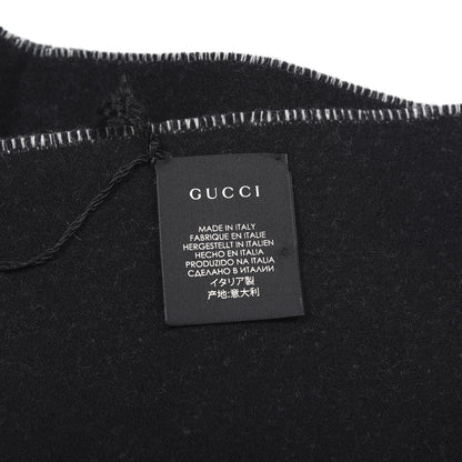 Gucci Wool Cashmere Logo Scarf Black 3 of 4