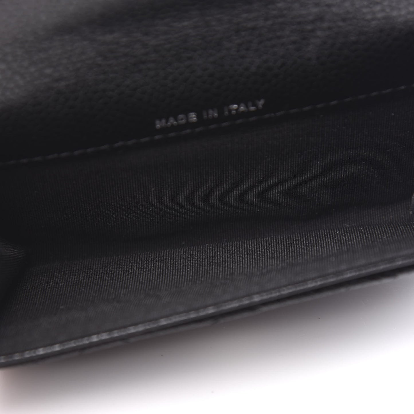 Caviar Quilted Flap Card Holder Black