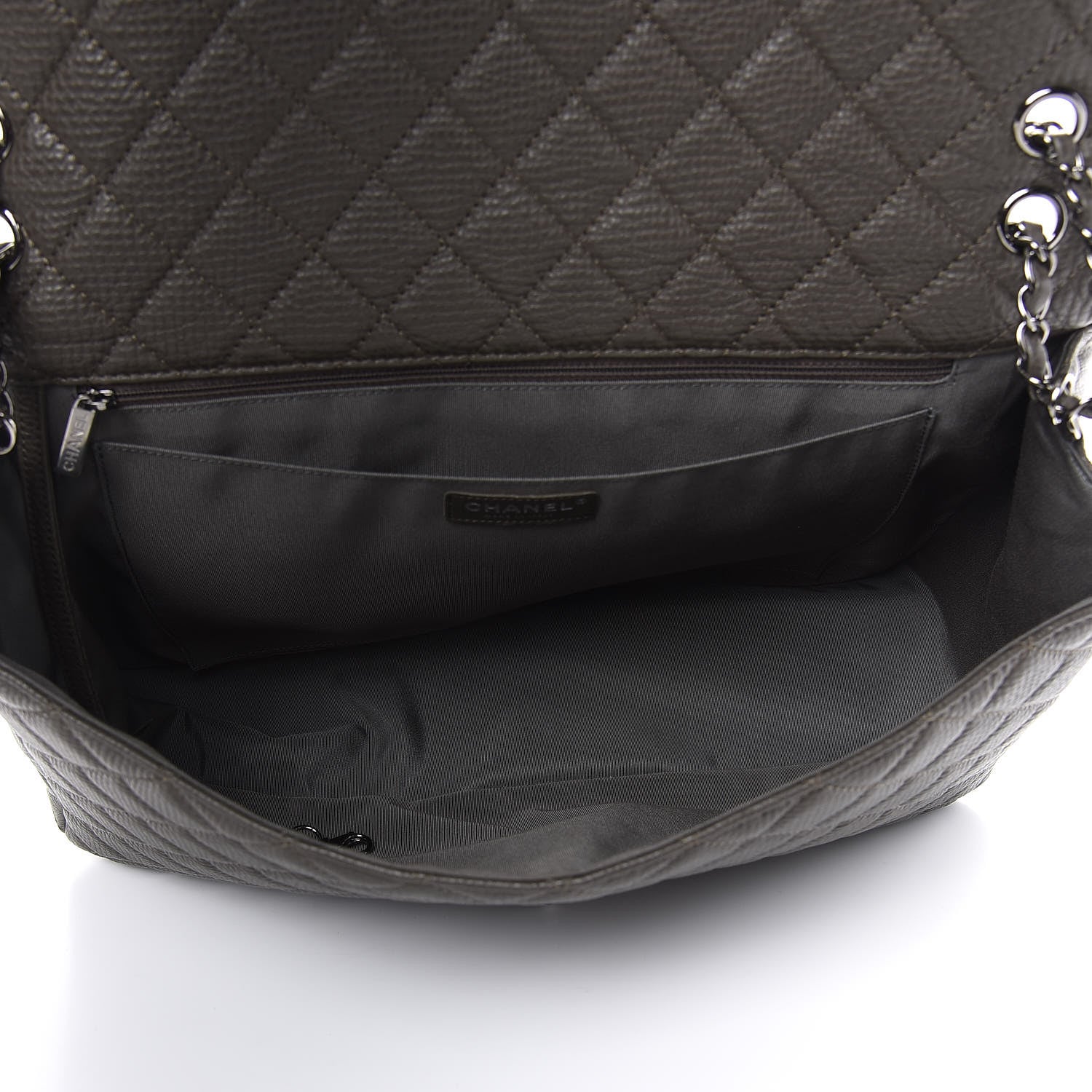 Chanel Calfskin Quilted Small XXL Travel Flap Bag Khaki 5 of 11