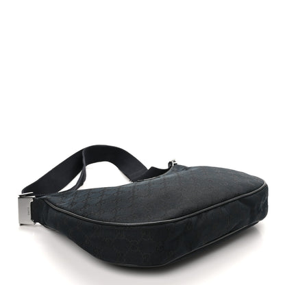 Gucci Monogram Medium Half Moon Hobo Black 4 of 10