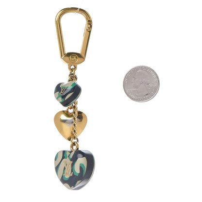Louis Vuitton Leopard Heart Bag Charm Key Holder Blue Infini 2 of 3