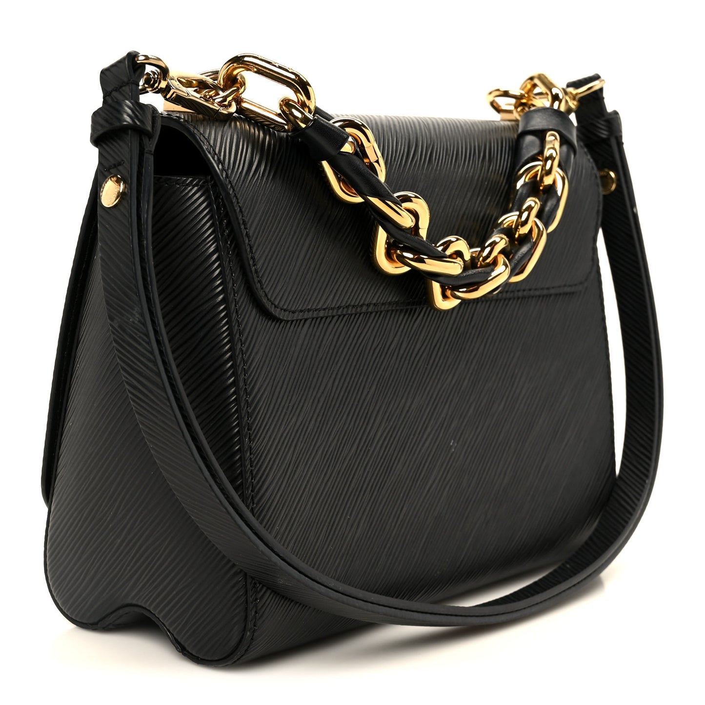 Epi Twist Braided Strap Shoulder Bag MM Black