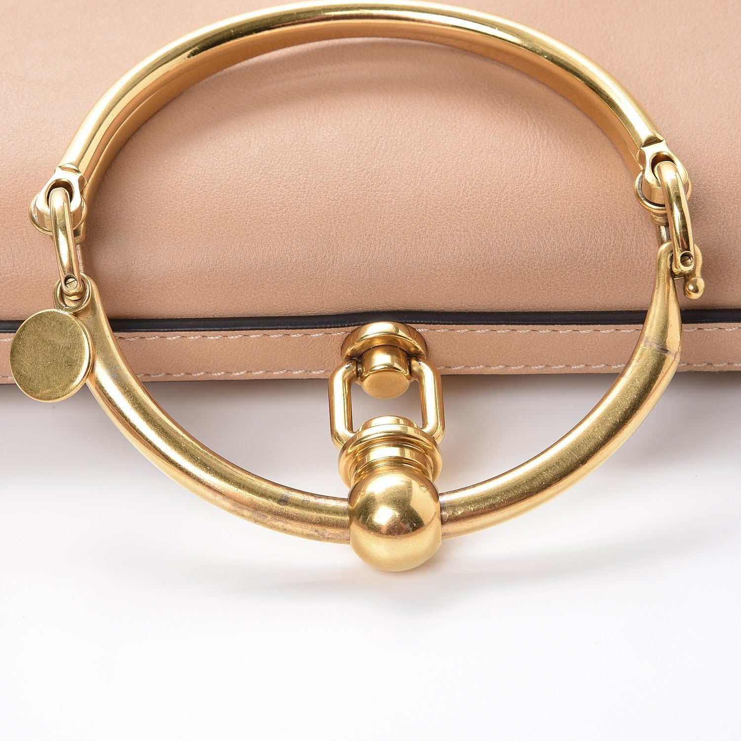 Chloe Calfskin Suede Medium Nile Bracelet Bag Biscotti Beige 13 of 14