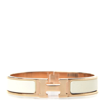 Hermes Enamel Narrow Clic Clac H Bracelet GM Craie 1 of 7