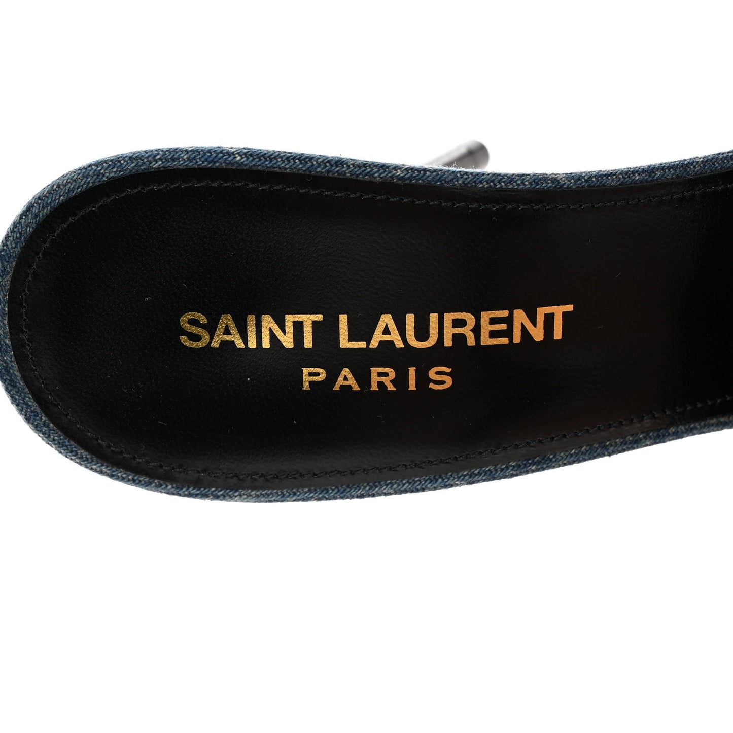 Denim Monogram La 16 Mule Sandals 38.5 Blue Jeans