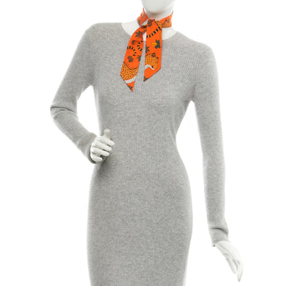 Hermes Silk Les Leopards Twilly Orange Abricot Vert 2 of 5