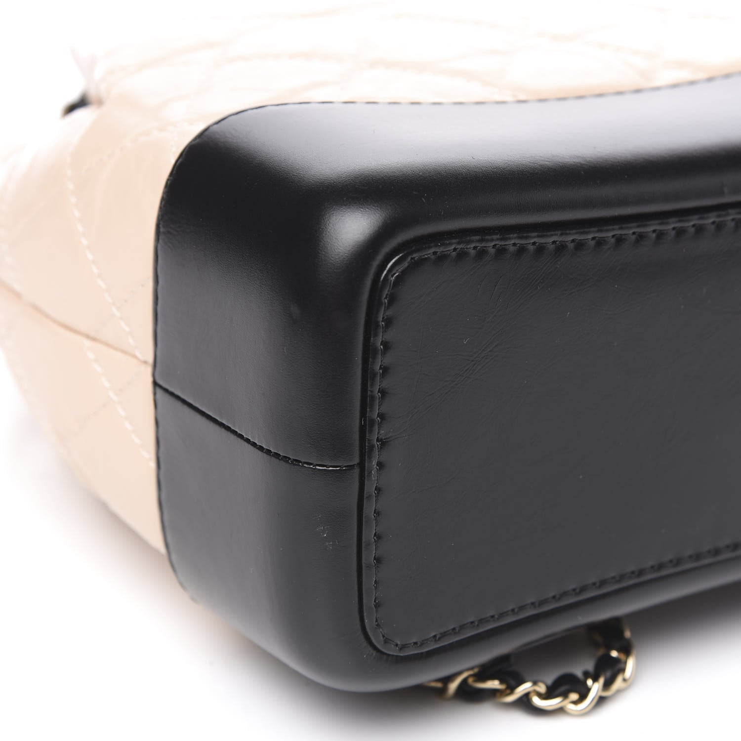 Chanel Aged Calfskin Quilted Small Gabrielle Backpack Beige Black 7 of 10
