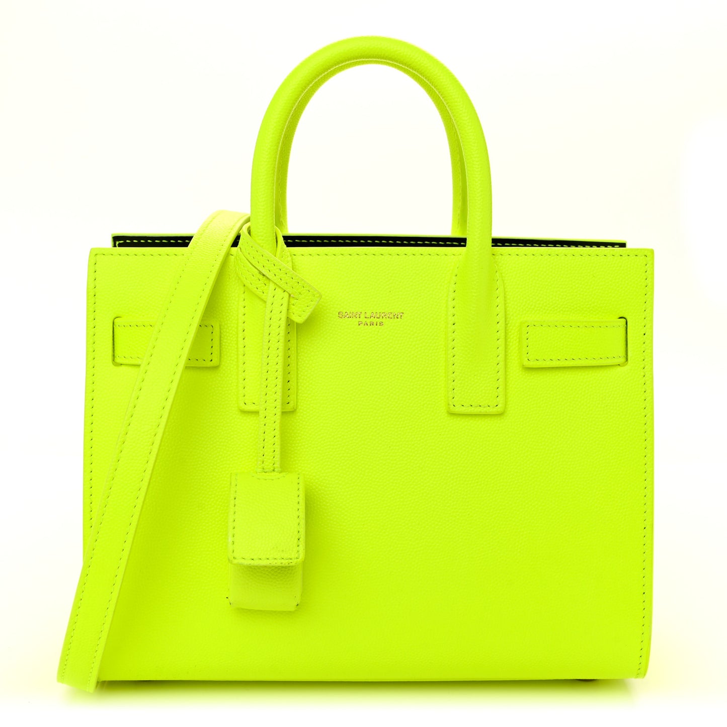 Calfskin Nano Sac De Jour Neon Yellow