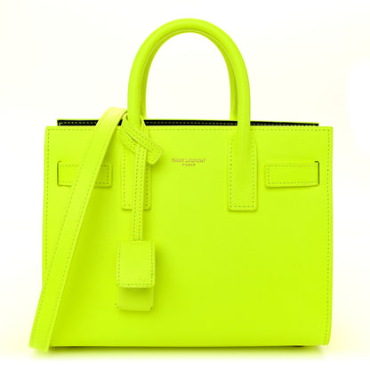 Saint Laurent Calfskin Nano Sac De Jour Neon Yellow 1 of 10