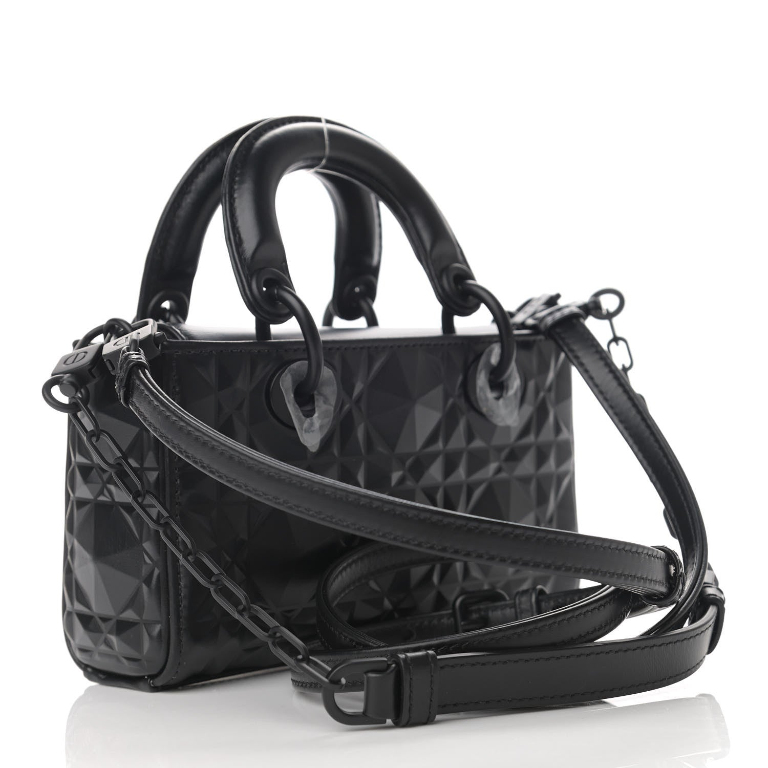 Christian Dior Calfskin Cannage Diamond Micro Lady D-Joy Black 4 of 11