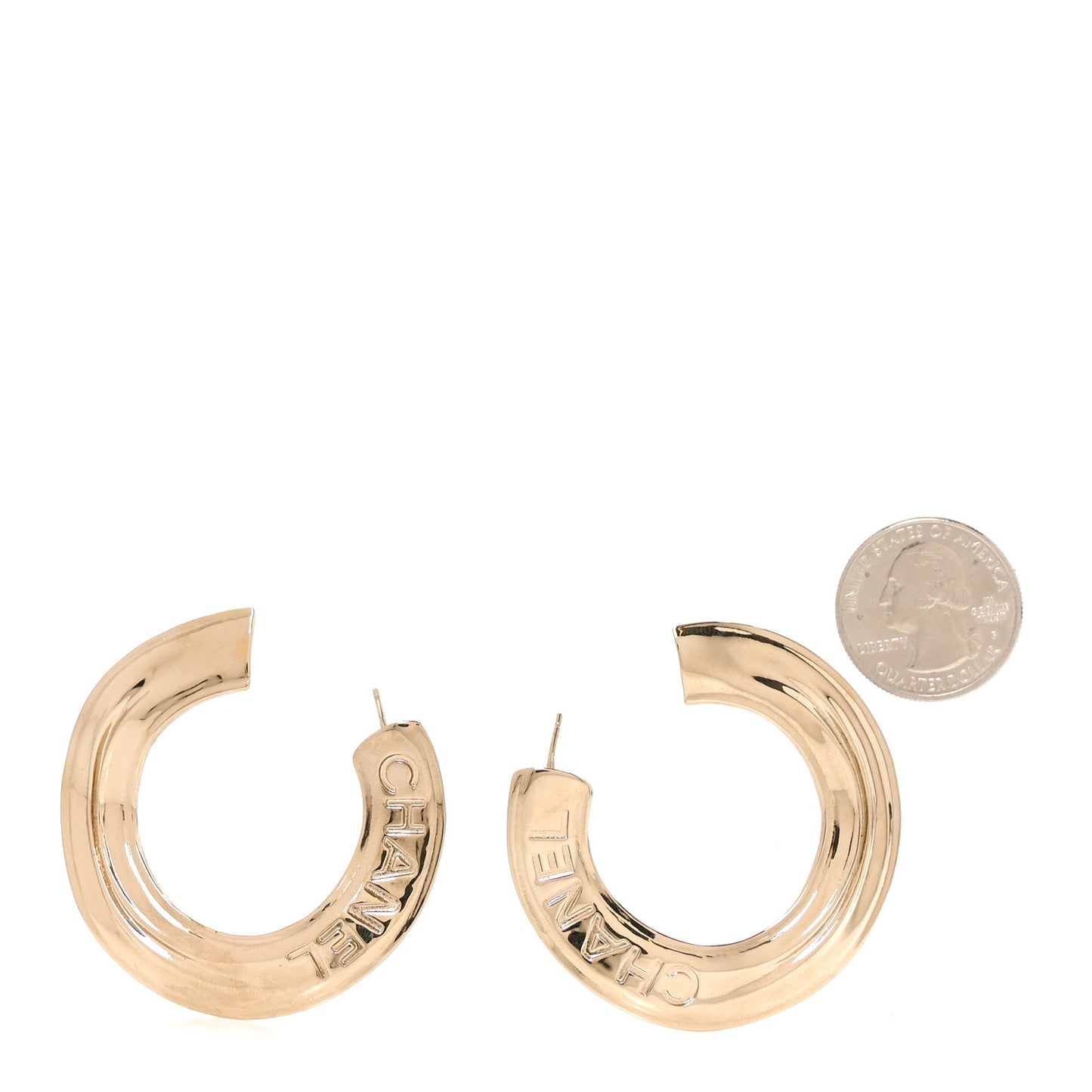 Logo Hoop Earrings Gold