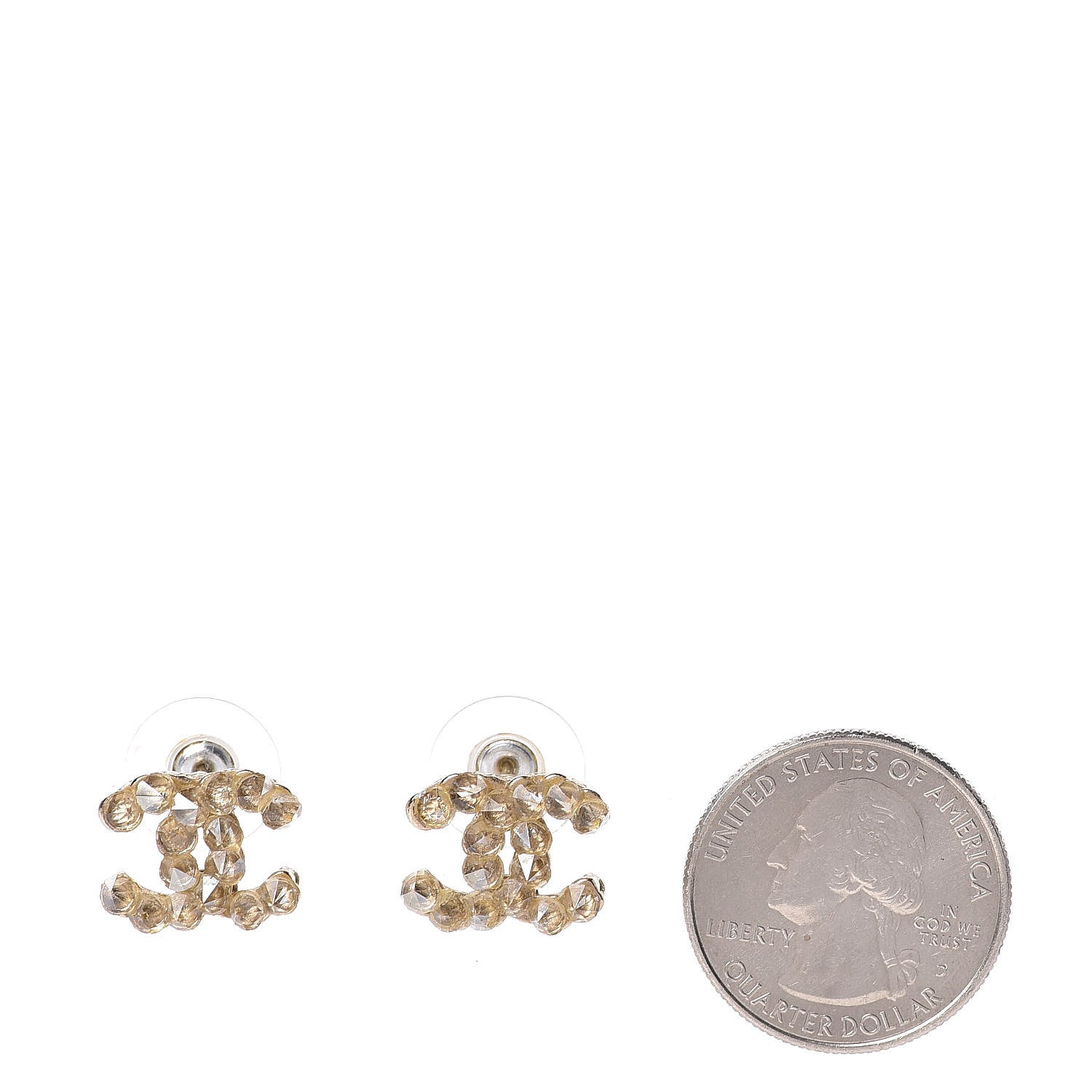 Chanel Crystal CC Earrings Gold 2 of 5