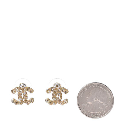 Chanel Crystal CC Earrings Gold 2 of 5