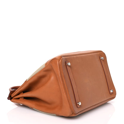 Hermes Barenia Toile Ghillies Birkin 35 Fauve 4 of 16