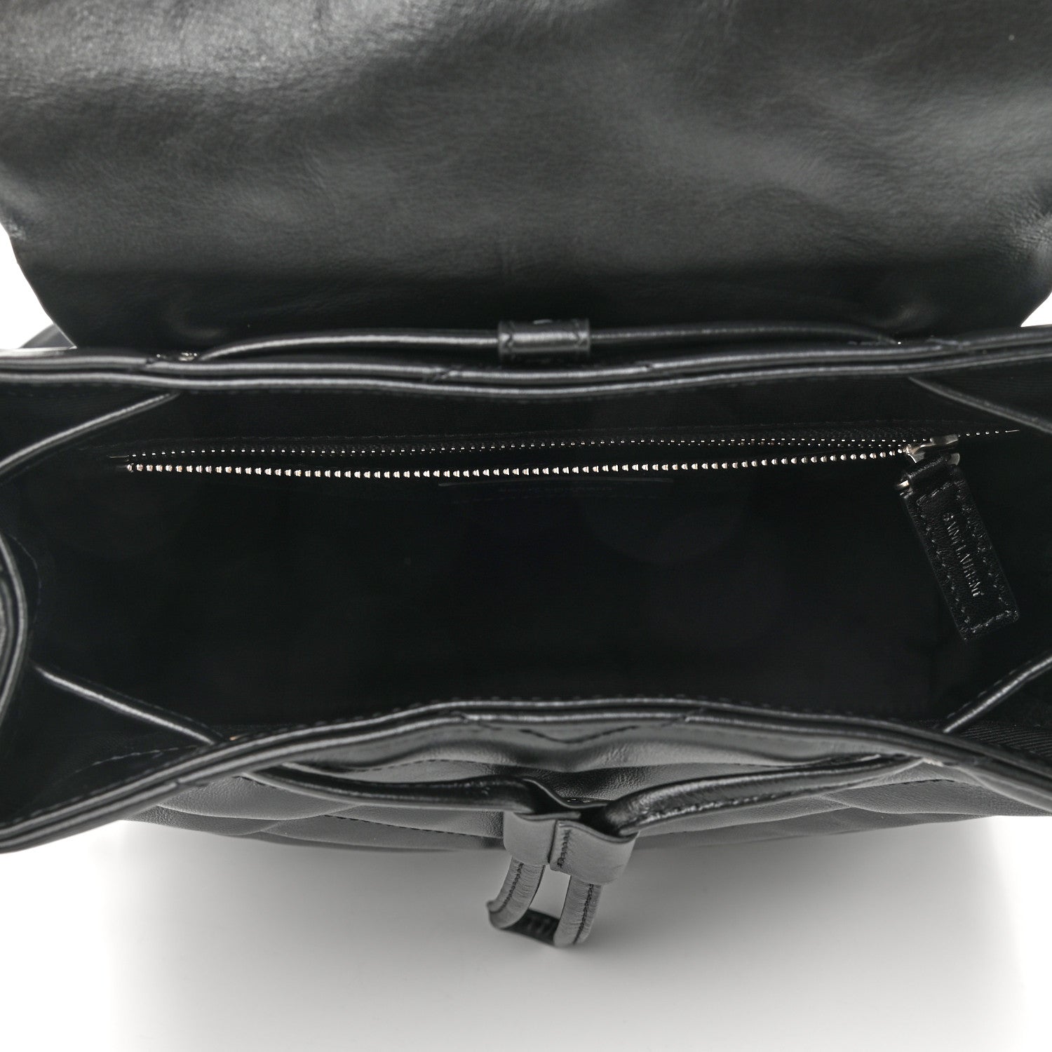 Saint Laurent Calfskin Y Quilted Monogram Small Loulou Backpack Black 5 of 9