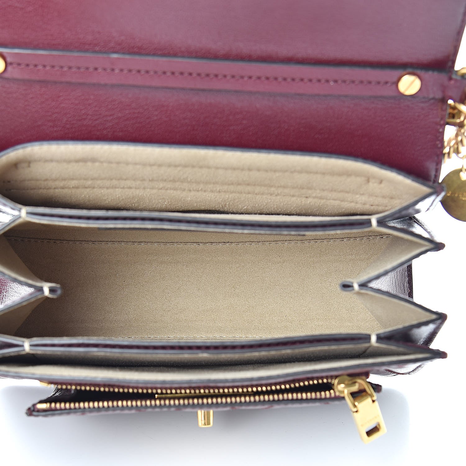 Givenchy Goatskin Quilted Small GV3 Shoulder Bag Aubergine 5 of 12