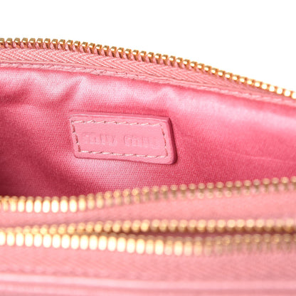 Miu Miu Goatskin Madras Double Zip Crossbody Bag Rosa 7 of 10