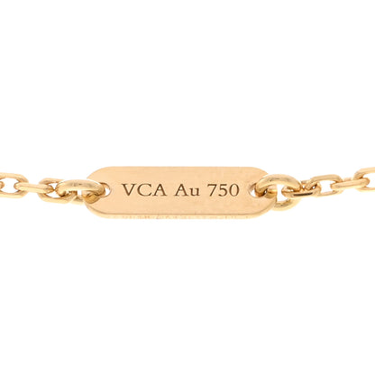 Van Cleef & Arpels 18K Yellow Gold Carnelian Vintage Alhambra Pendant Necklace 4 of 5