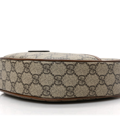 Gucci GG Supreme Monogram Azalea Calfskin Mini Retro Interlocking G Half Moon Bag Beige Ebony Brown Sugar 8 of 8